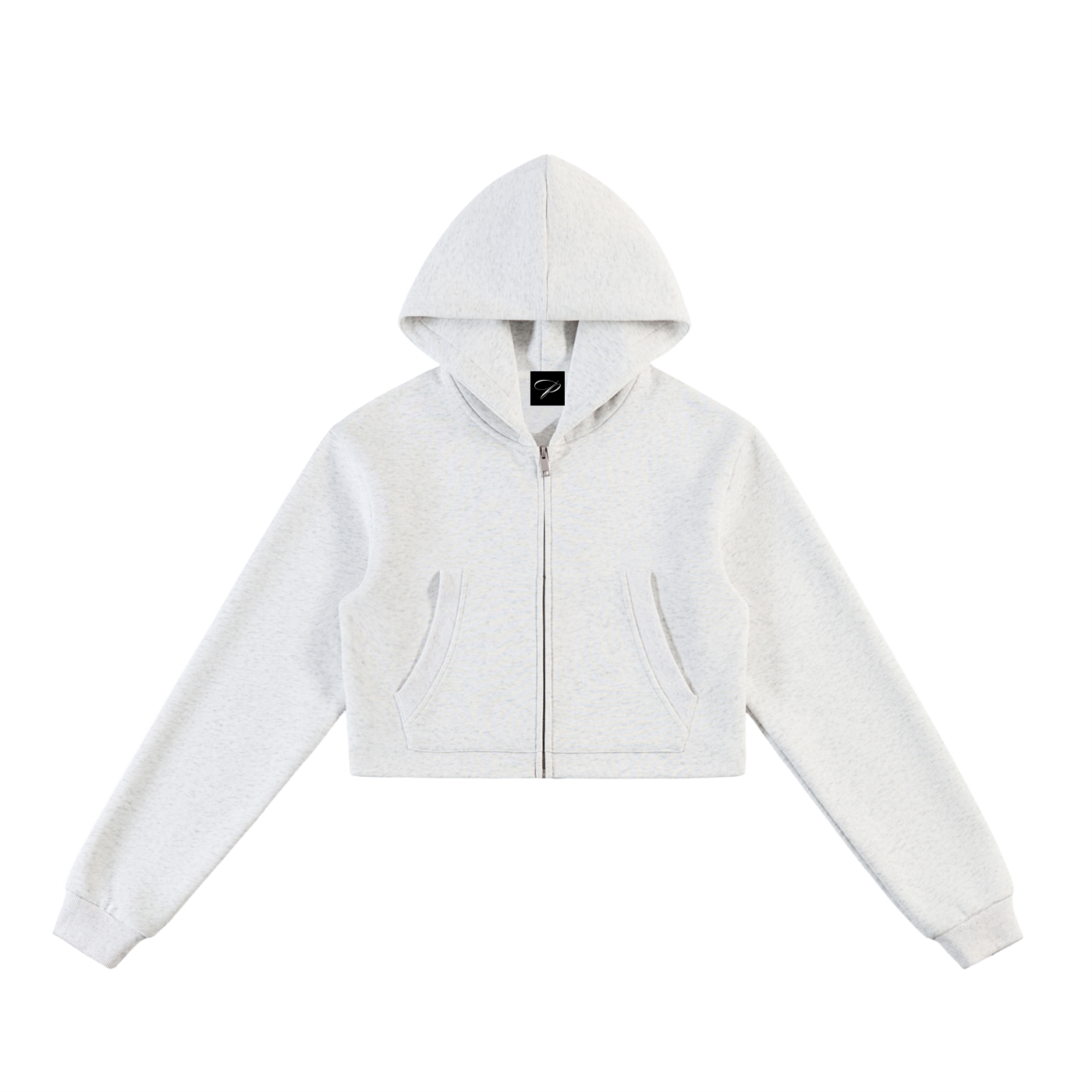Essential Cropped Zip-Up Hoodie